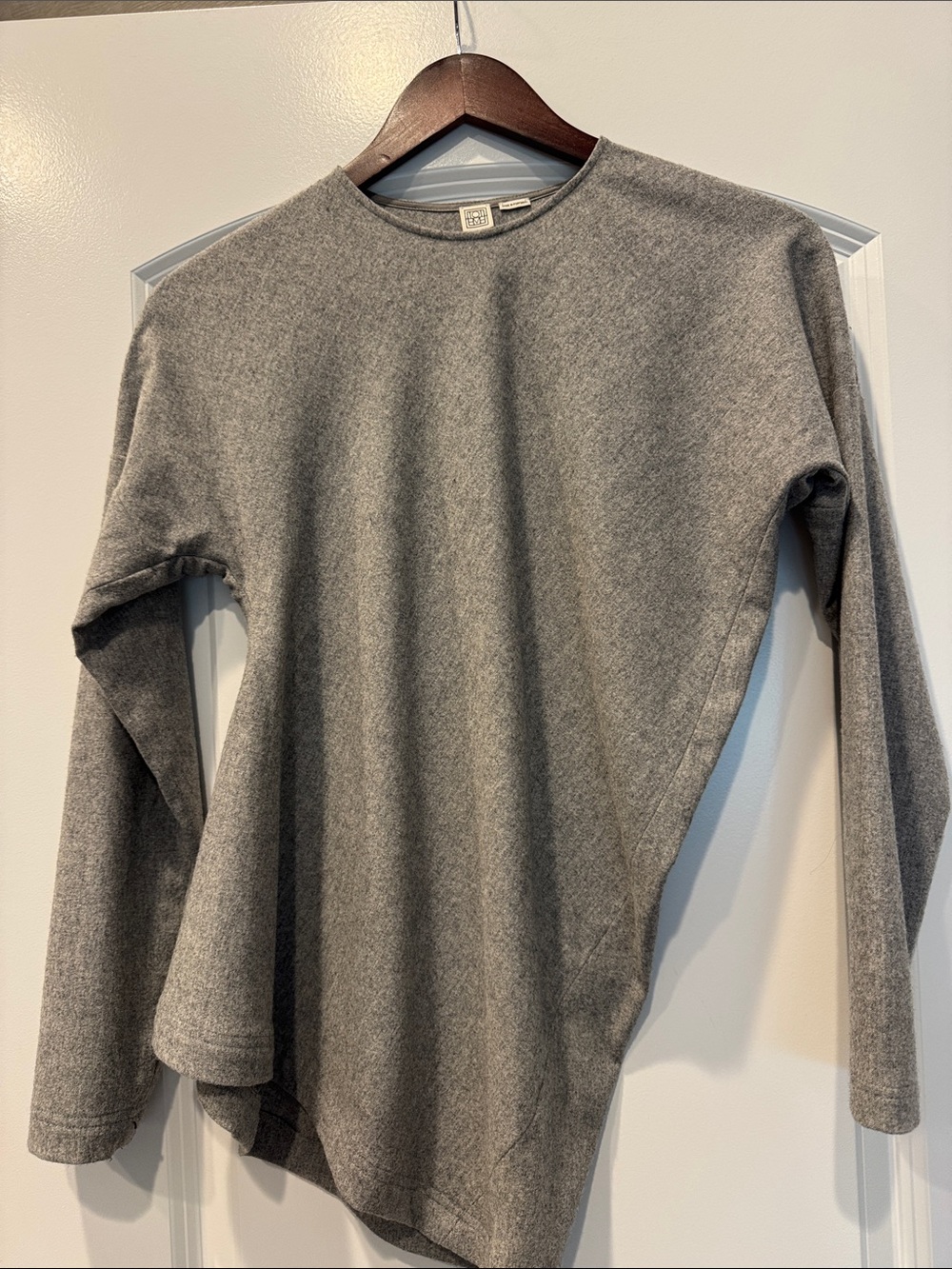 Toteme Crewneck Grey FlannelAsymmetric Sweater